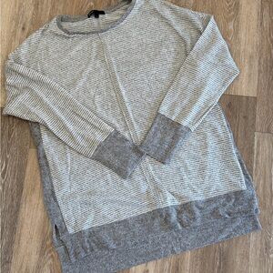Gibson Gray Striped Women's Sweater